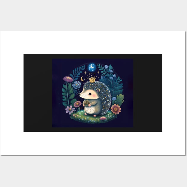 Hedgehog Fairy Tale Scene Wall Art by TheArtfulAI